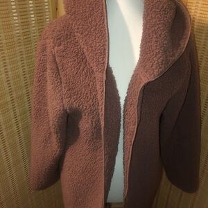 Victoria’s Secret PINK Sherpa Hoodie Cardigan Sweater Size Medium Mauve